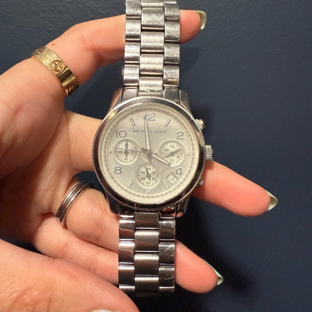 Michael Kors Silver Chronograph Timepiece